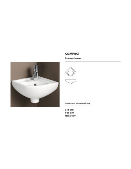 Lavabo ad angolo Compact