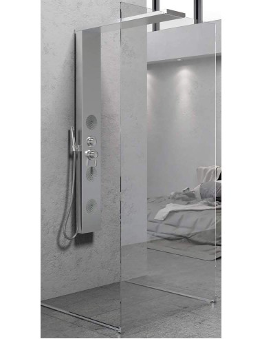 parete doccia walk in con colonna multifunzione