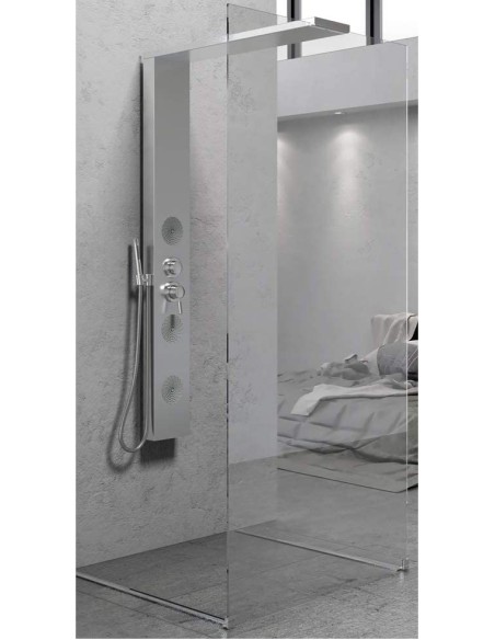 parete doccia walk in con colonna multifunzione