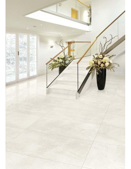 Gres porcellanato effetto pietra naturale bianco 90x90 | Stock offerta