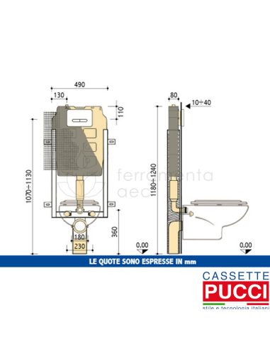 Cassetta scarico wc Pucci Eco 9l, 4l |Outlet della Mattonella