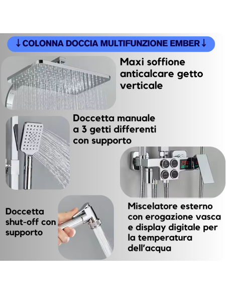 Colonna doccia multifunzione Ember
