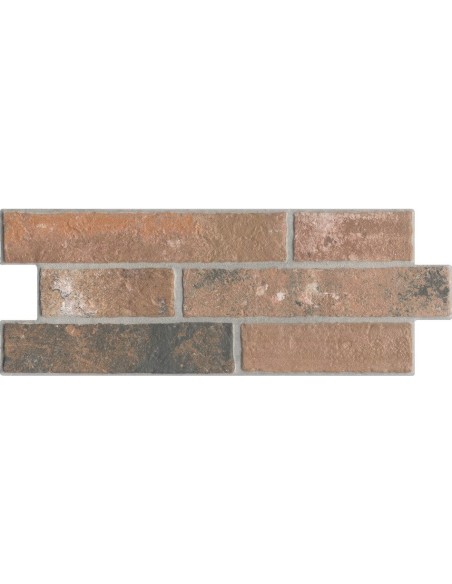 Rivestimento in gres porcellanato effetto mattoncino muretto incastro