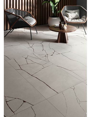 Kintsugi hibi gres porcellanato con venatura oro e bronzo | Outlet