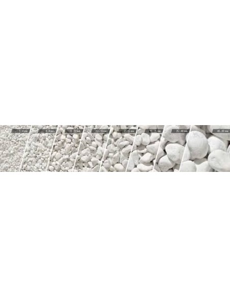 Ciottoli di marmo Bianco Carrara sacco Kg 25